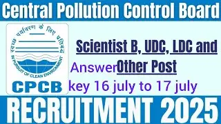 CPCB 2025 various post answer key #cpcb #governmentjobs #ssccgl #jobs