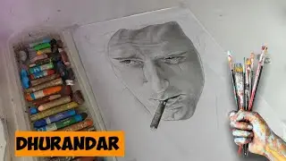 Dhurandar movie akshay khanna drawing 🤩🖌️🎨 | akshay khanna painting easy way | Suresh k arts 