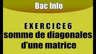 Bac info ex 4 somme de diagonales d'une matrice