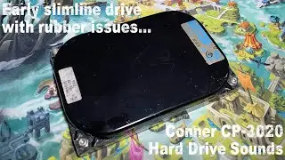 Conner CP-3020 Hard Drive Sounds - Early 20 MB slimline drive with major rubber trouble
