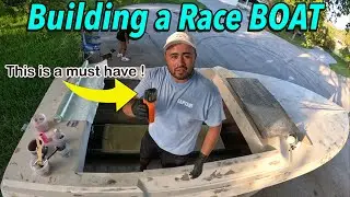 Race Boat Revived : Laminating Stringers , Fuel Tank , Deck on 21’ Checkmte Starflight!