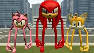 I BECOME  TAILS.EXE SMILEY'S vs KNUCKLES EXE  vs AMY ROSE SMILEY'S in Garry's Mod