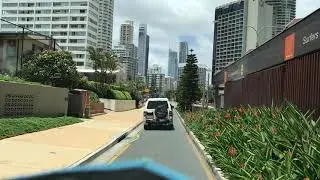 Driving into Surfers Paradise
