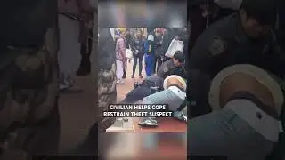 Civilian helps cops restrain theft suspect #nypd #shorts video credit queens media nyc