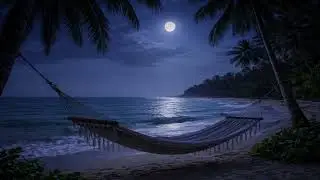 Fall Asleep on the Beach 🌊 Night Ocean Waves & Palm Breeze