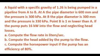 Total energy equation solved example problem | pump solved example problem