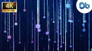 #4K #Loop Elegant silver #abstract particles #snowflakes. Christmas background.