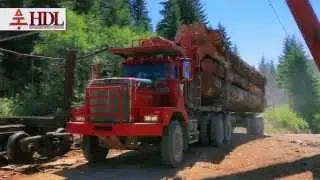 West Coast Logging: Loading Rail Cars with the A-Frame at the Vernon Reload