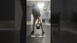 1-Finger 80lb lift #training #climbing #gym