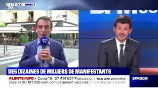 Manif anti Pass Sanitaire, Florian Philippot, BFM TV 17/07/21