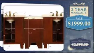 84 Inch Classic Double Sink Vanity with Hand Carved Molding - uniquevanities.com