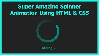 Amazing Loader (Spinner) Animation for websites using HTML and CSS | conic-gradient | Tips & Tricks