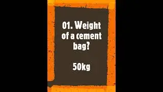 Basic Civil Engineering Knowledge 01 | Density of Cement | Weight of a Cement Bag