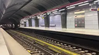 Athens Metro Line 3 train departing and arriving at Piraeus Station