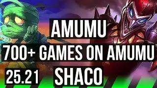 AMUMU vs SHACO (JGL) | 700+ games | KR Master | 25.21