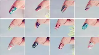 💅💐12 Easy NAILART using household items ⚡| Nail Art tutorial 🖤