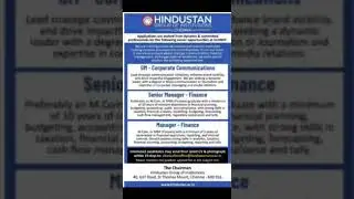 Hindustan Group Jobs 2025 | Finance & Corporate Communication Careers in Chennai #Jobs