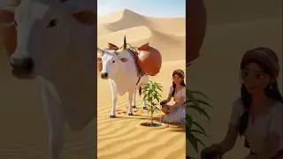 Monkey plants mango tree in the desert and monkey 🐒 || #ai #monkey #cow #aishortsto