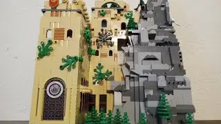 The castle by the mountain showing all the details!