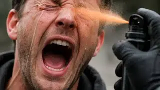 Reviewing a $7 pepper spray to see how effective it is against someone. 