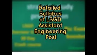 Lsgd Assistant Engineering  psc exam Detailed syllabus #lsgd #civil #psc