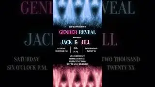Gender Reveal Video Invitation, editable invite only available at www.Hostessy.io