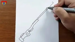 AWP drawing - easy GUN drawing - simple, beautiful, cute, picture, step by step how to draw