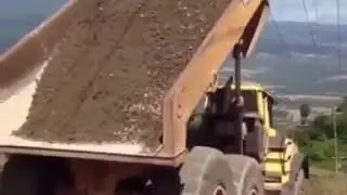 Truck drives right into Electrical lines ! Must see !!
