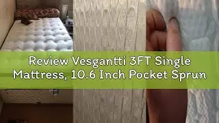 Review Vesgantti 3FT Single Mattress, 10.6 Inch Pocket Sprung Mattress Single with Breathable Foam a