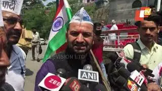 AAP party workers stage state-wide protest against Himachal govt on law & order situation