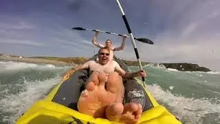 Cornwall | Kayaking in the Sea | Funny Travel Video | Intex Explorer K2 Kayak By Drone!