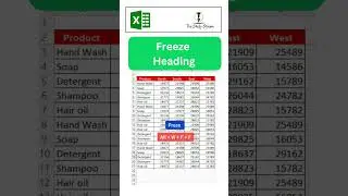 How to freeze row in Excel II Freeze option in Excel # #excel #exceltutorial #shortsvideo