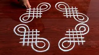 Simple Rangoli Designs 🌷 4+4dots Rangolis 🌷 Latest Rangoli Designs 🌷 Kolam Rangoli Designs 🌷 Easy mu