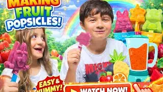 Making Bluey Fruit Popsicles! Danny & Amber&rsquo;s Frozen Treat Fun!