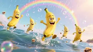 Bubbly Bites in the Banana Bay 🍌🌊 | Fun Fruit and Ocean Rhyme for Kids | Nursery Rhymes