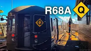 ᴴᴰ⁶⁰ NYC Subway: R68A Diamond &ldquo;Q&rdquo; Train departs Coney Island-Stillwell Avenue
