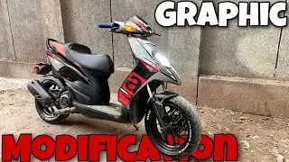 Finally Lucy ki Graphics Kit Change 🔥 Aprilia SR Sticker Modification 125 to 160 upgrade 😍