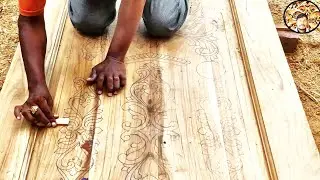 wood carving { main door only design work  }drawing rotor machine making 👍wood carving mahendra ap 😊