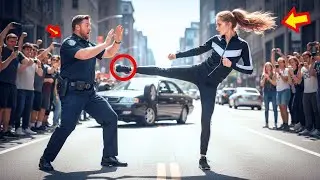 Un policier frappe une fille en public &mdash; la vid&eacute;o qui a d&eacute;truit sa carri&egrave;re 🚨🔥