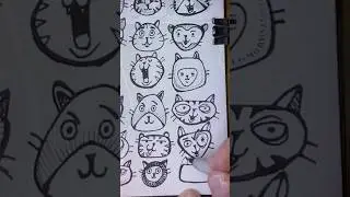 How to draw Cat Faces 7 #art #drawing #ink #cat #sketch #drawingtutorial #artist #cute