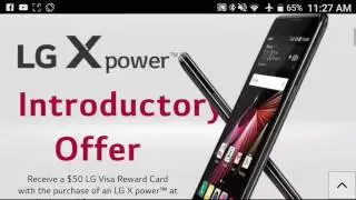 $50 Visa Gift Card On LG X Power Cricket Wireless $29 Port in Ends 10/31
