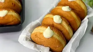 How to Make Soft and Fluffy Donuts /  Step by Step  Sugar Doughnuts with Custard Filling