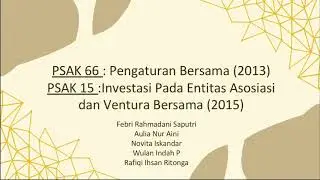 Kelompok ATK PSAK 66 & 15