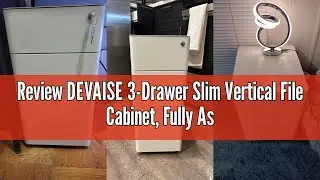 Review DEVAISE 3-Drawer Slim Vertical File Cabinet, Fully Assembled Except Casters, Legal/Letter Siz