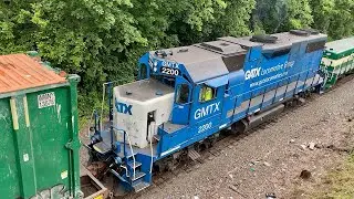 New York & Atlantic Railway RS301 With Slug Set Shoving the CSX Y102 Outbound Train!
