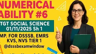DSSSB PYQ|KVS/NVS TIER -1 NUMERICAL ABILITY #6 @payalsinghalacademy #dsssbexamwindow #kvsnvs2025 