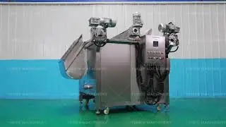 Round pot potato chips frying machine with automatic feeding and discharging system