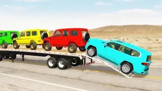 Flatbed Truck McQueen | Transportation with Truck - Pothole vs Car | BeamNG Drive Gameplay 🚗💥  #13