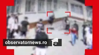 Momentul în care elevul de la liceul Iuliu Maniu este tăiat cu baioneta. 4 băieţi au sărit gardul