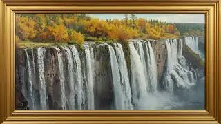 Beautiful Landscape Oil Painting Waterfall For Tv | 4K Frame Tv ART and Wallpaper | Vintage Painting